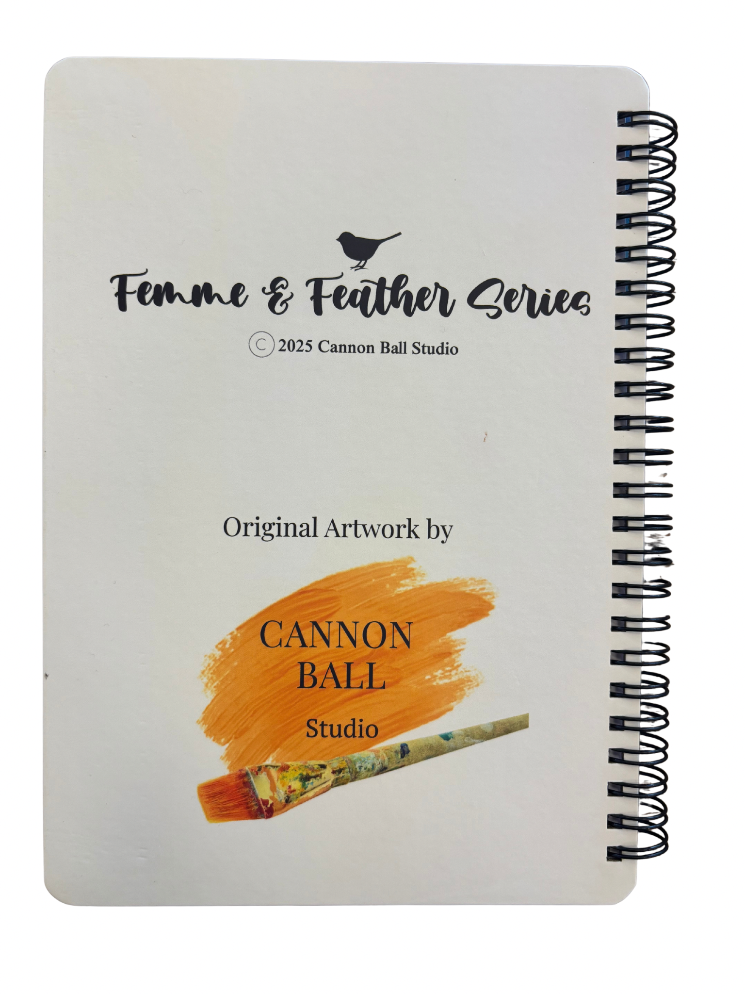 Back of Notebook for Femme & Feather Series Collection