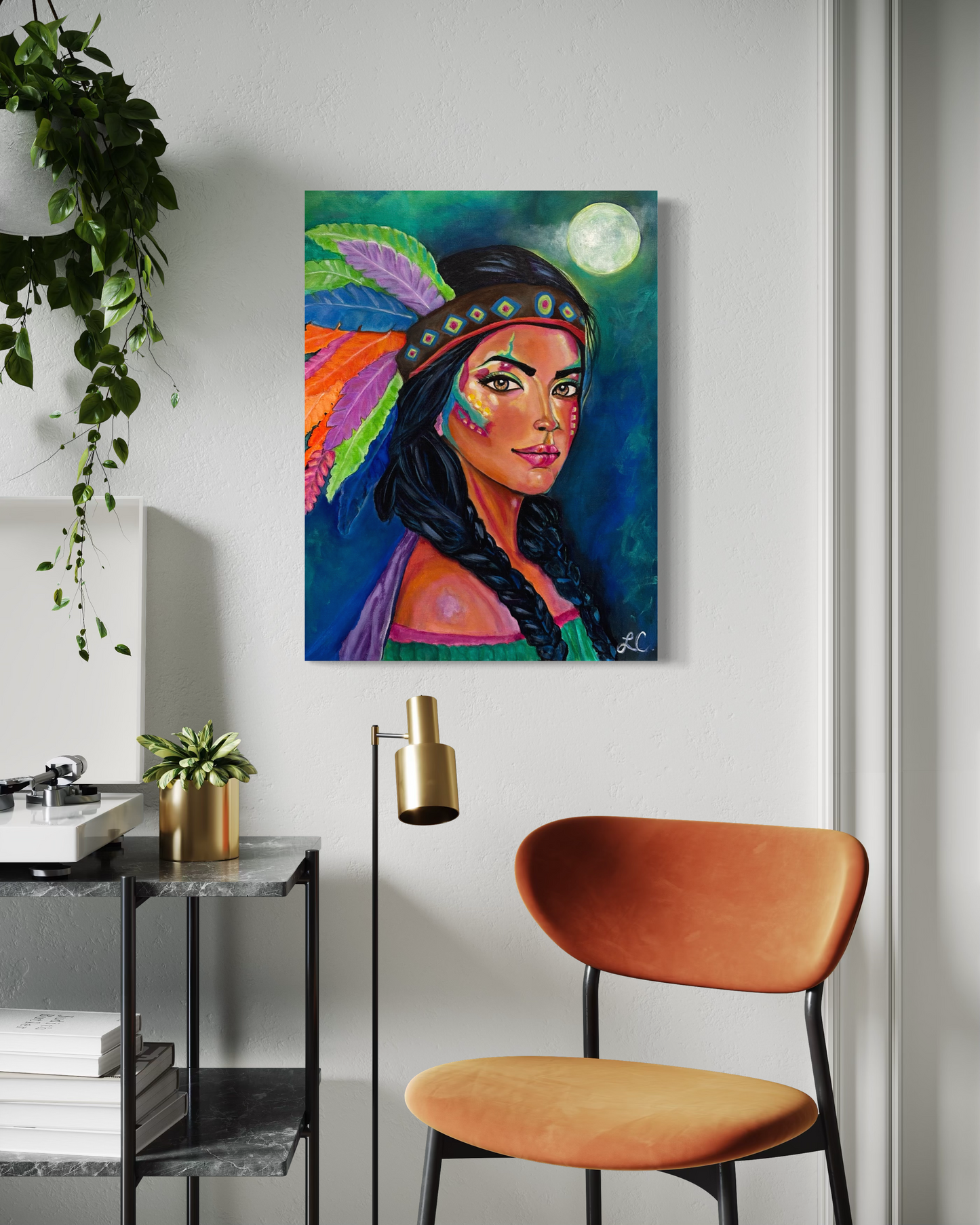 Colorful Female Portrait Wall Art Canvas Print – Aiyana