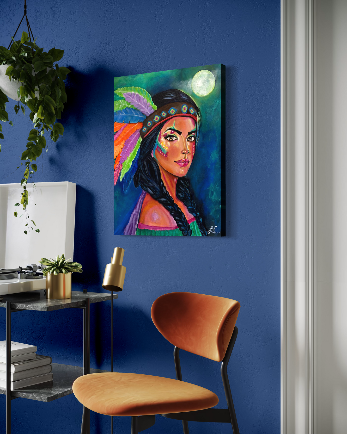 Colorful Female Portrait Wall Art Canvas Print – Aiyana