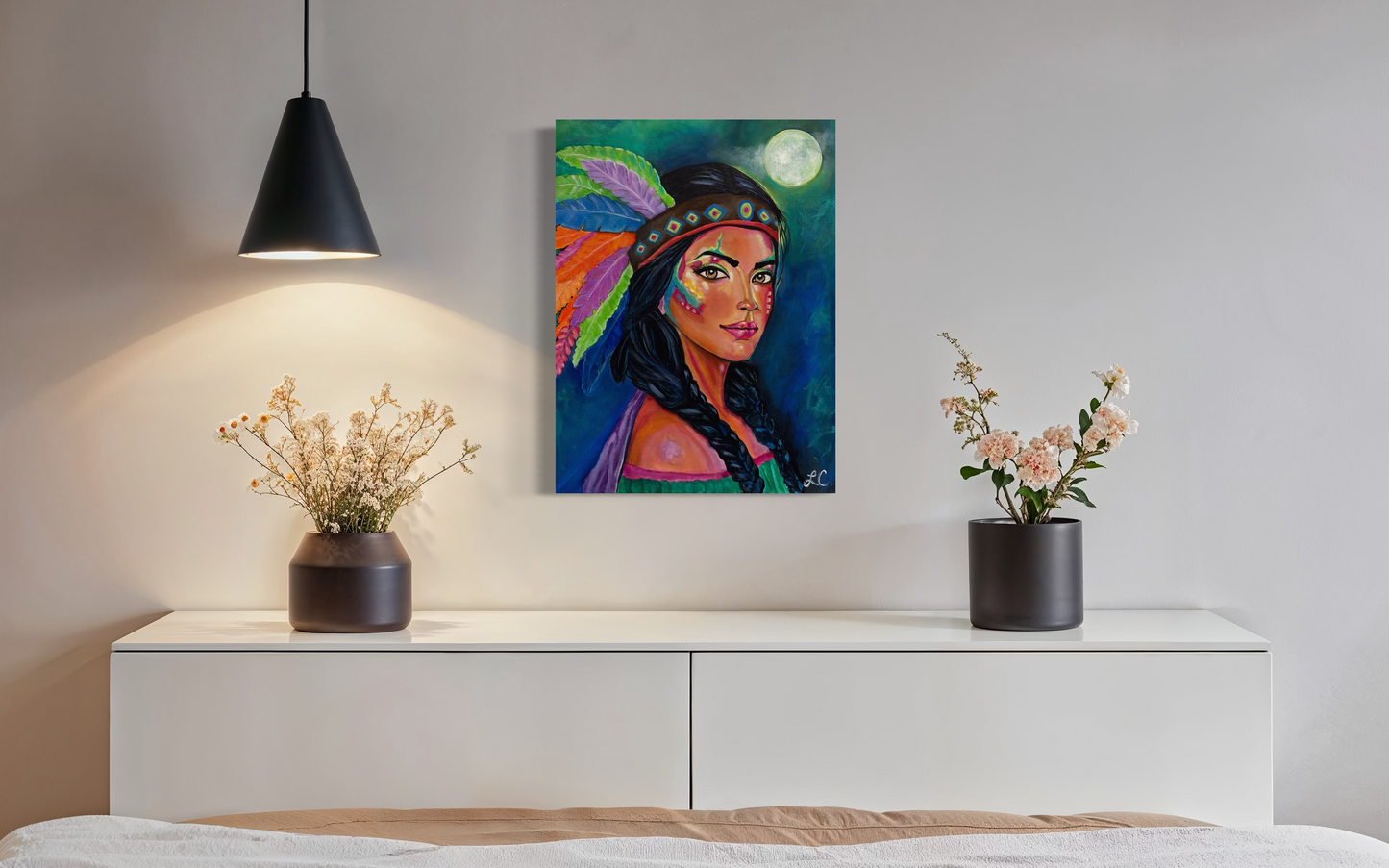 Colorful Female Portrait Wall Art Canvas Print – Aiyana