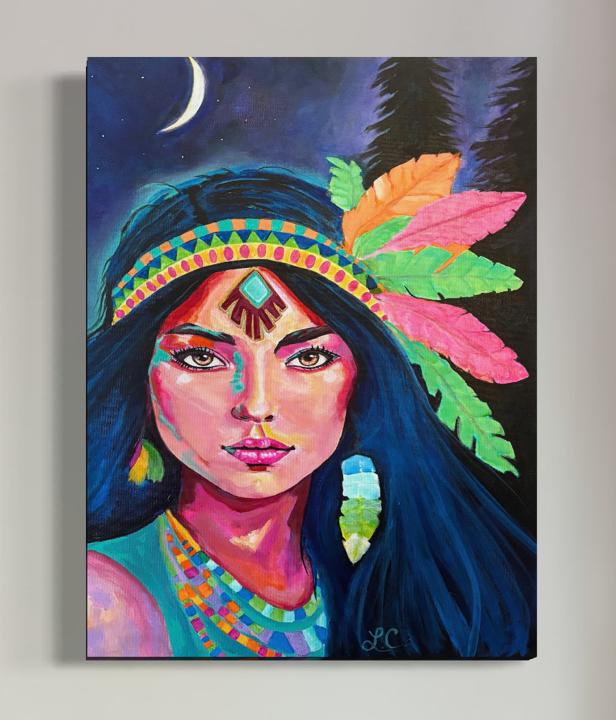 Colorful Canvas Print - Asha Female Portrait Wall Art