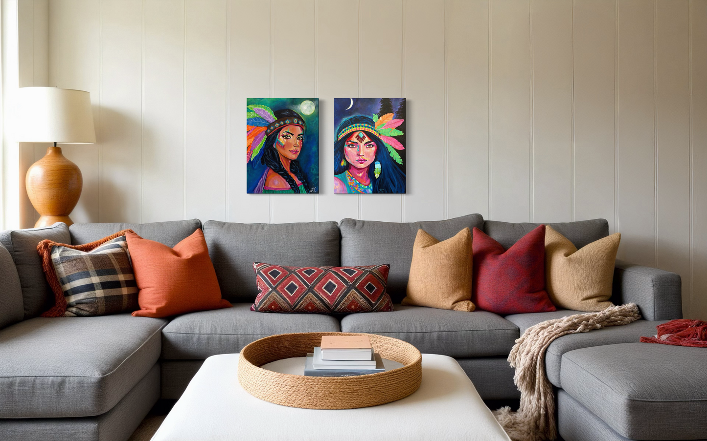 Colorful Canvas Print - Asha Female Portrait Wall Art