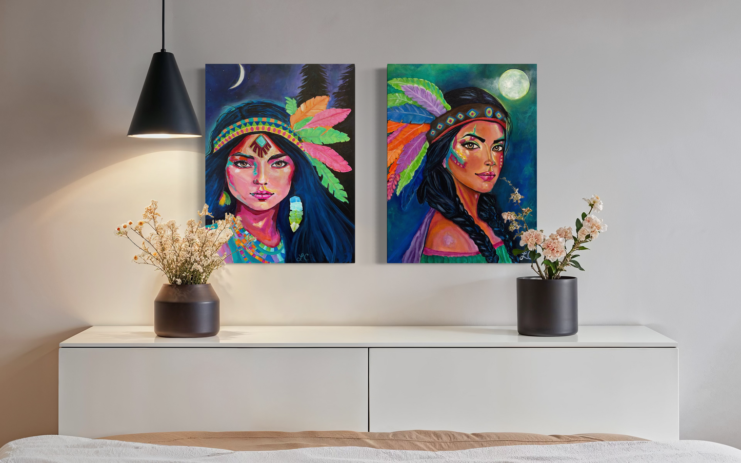 Colorful Canvas Print - Asha Female Portrait Wall Art