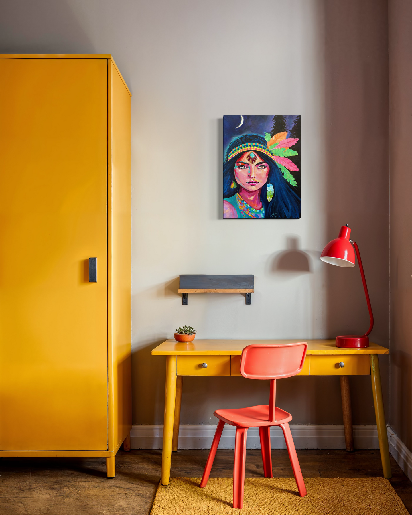 Colorful women printed on Canvas