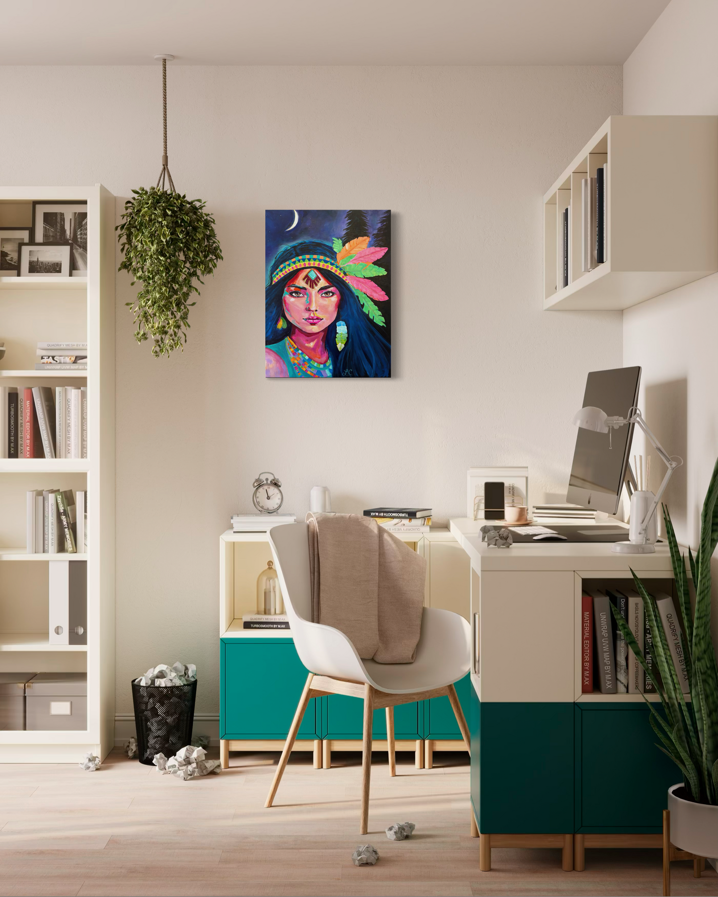 Colorful Canvas Print - Asha Female Portrait Wall Art