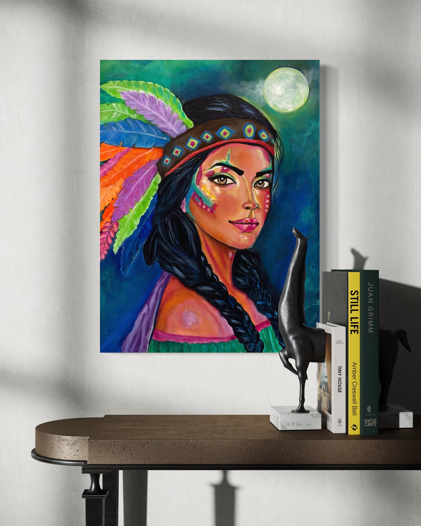 Colorful Female Portrait Wall Art Canvas Print – Aiyana