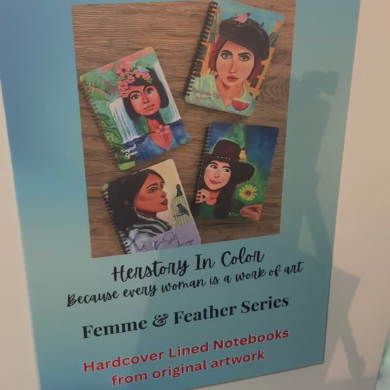 Video showing the original Tropical Grace painting with the matching art notebook placed above it; close-up look at the artwork and how it translates into the illustrated journal design.